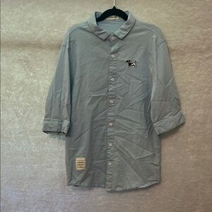 Thom Browne Blue Casual Button Down Shirt Lightweight Cotton